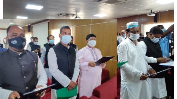 বাবুগঞ্জ  নবনির্বাচিত  ইউনিয়ন চেয়ারম্যানের  শপথ গ্রহণ